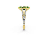 Yellow gold Marquise Cut Cut Split Shank Pave Diamond Engagement Ring with Four-Prong Setting_2