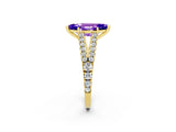 Yellow gold Marquise Cut Cut Split Shank Pave Diamond Engagement Ring with Four-Prong Setting_2