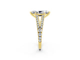 Yellow gold Marquise Cut Cut Split Shank Pave Diamond Engagement Ring with Four-Prong Setting_2