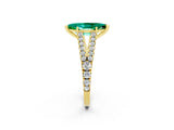 Yellow gold Marquise Cut Cut Split Shank Pave Diamond Engagement Ring with Four-Prong Setting_2