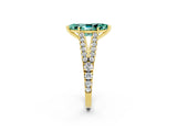 Yellow gold Marquise Cut Cut Split Shank Pave Diamond Engagement Ring with Four-Prong Setting_2