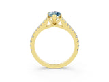 Yellow gold Marquise Cut Cut Split Shank Pave Diamond Engagement Ring with Four-Prong Setting_3