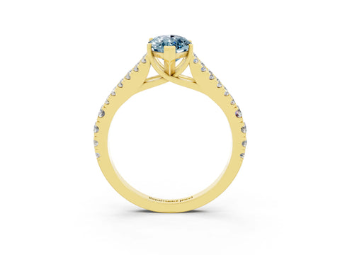 Yellow gold Marquise Cut Cut Split Shank Pave Diamond Engagement Ring with Four-Prong Setting_3