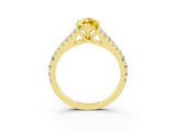 Yellow gold Marquise Cut Cut Split Shank Pave Diamond Engagement Ring with Four-Prong Setting_3