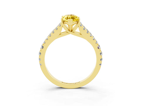 Yellow gold Marquise Cut Cut Split Shank Pave Diamond Engagement Ring with Four-Prong Setting_3