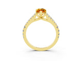 Yellow gold Marquise Cut Cut Split Shank Pave Diamond Engagement Ring with Four-Prong Setting_3