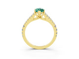 Yellow gold Marquise Cut Cut Split Shank Pave Diamond Engagement Ring with Four-Prong Setting_3