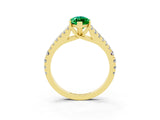 Yellow gold Marquise Cut Cut Split Shank Pave Diamond Engagement Ring with Four-Prong Setting_3