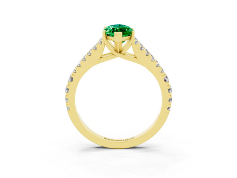Yellow gold Marquise Cut Cut Split Shank Pave Diamond Engagement Ring with Four-Prong Setting_3