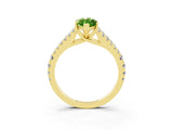 Yellow gold Marquise Cut Cut Split Shank Pave Diamond Engagement Ring with Four-Prong Setting_3