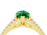 Yellow gold Marquise Cut Cut Split Shank Pave Diamond Engagement Ring with Four-Prong Setting_4
