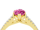 Yellow gold Marquise Cut Cut Split Shank Pave Diamond Engagement Ring with Four-Prong Setting_4