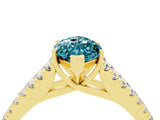 Yellow gold Marquise Cut Cut Split Shank Pave Diamond Engagement Ring with Four-Prong Setting_4