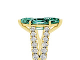 Yellow gold Marquise Cut Cut Split Shank Pave Diamond Engagement Ring with Four-Prong Setting_5
