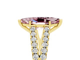 Yellow gold Marquise Cut Cut Split Shank Pave Diamond Engagement Ring with Four-Prong Setting_5