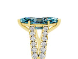 Yellow gold Marquise Cut Cut Split Shank Pave Diamond Engagement Ring with Four-Prong Setting_5