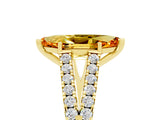 Yellow gold Marquise Cut Cut Split Shank Pave Diamond Engagement Ring with Four-Prong Setting_5