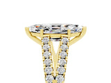 Yellow gold Marquise Cut Cut Split Shank Pave Diamond Engagement Ring with Four-Prong Setting_5