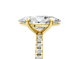 Yellow gold Marquise Cut Diamond Brilliant Solitaire Ring with Pavé Band and Four-Prong Setting_171