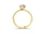 Yellow gold Marquise Cut Diamond Brilliant Solitaire Ring with Pavé Band and Four-Prong Setting_18