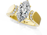 Yellow gold Marquise Cut Diamond Channel Set Solitaire Ring with Four-Prong Setting_13
