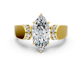Yellow gold Marquise Cut Diamond Channel Set Solitaire Ring with Four-Prong Setting_36