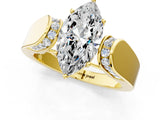 Yellow gold Marquise Cut Diamond Channel Set Solitaire Ring with Four-Prong Setting_37