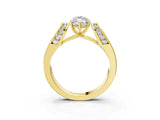 Yellow gold Marquise Cut Diamond Channel Set Solitaire Ring with Four-Prong Setting_39