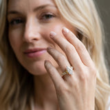 Yellow gold Marquise Cut Diamond Classic Solitaire Ring with Pavé Band and Four-Prong Setting_75