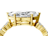 Yellow gold Marquise Cut Diamond Cluster Pavé Band with Four-Prong Setting_16