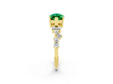 Yellow gold Marquise Cut Diamond Cluster Pavé Band with Four-Prong Setting_2