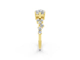 Yellow gold Marquise Cut Diamond Cluster Pavé Band with Four-Prong Setting_2