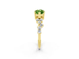 Yellow gold Marquise Cut Diamond Cluster Pavé Band with Four-Prong Setting_2