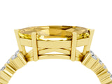 Yellow gold Marquise Cut Diamond Cluster Pavé Band with Four-Prong Setting_4