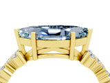 Yellow gold Marquise Cut Diamond Cluster Pavé Band with Four-Prong Setting_4