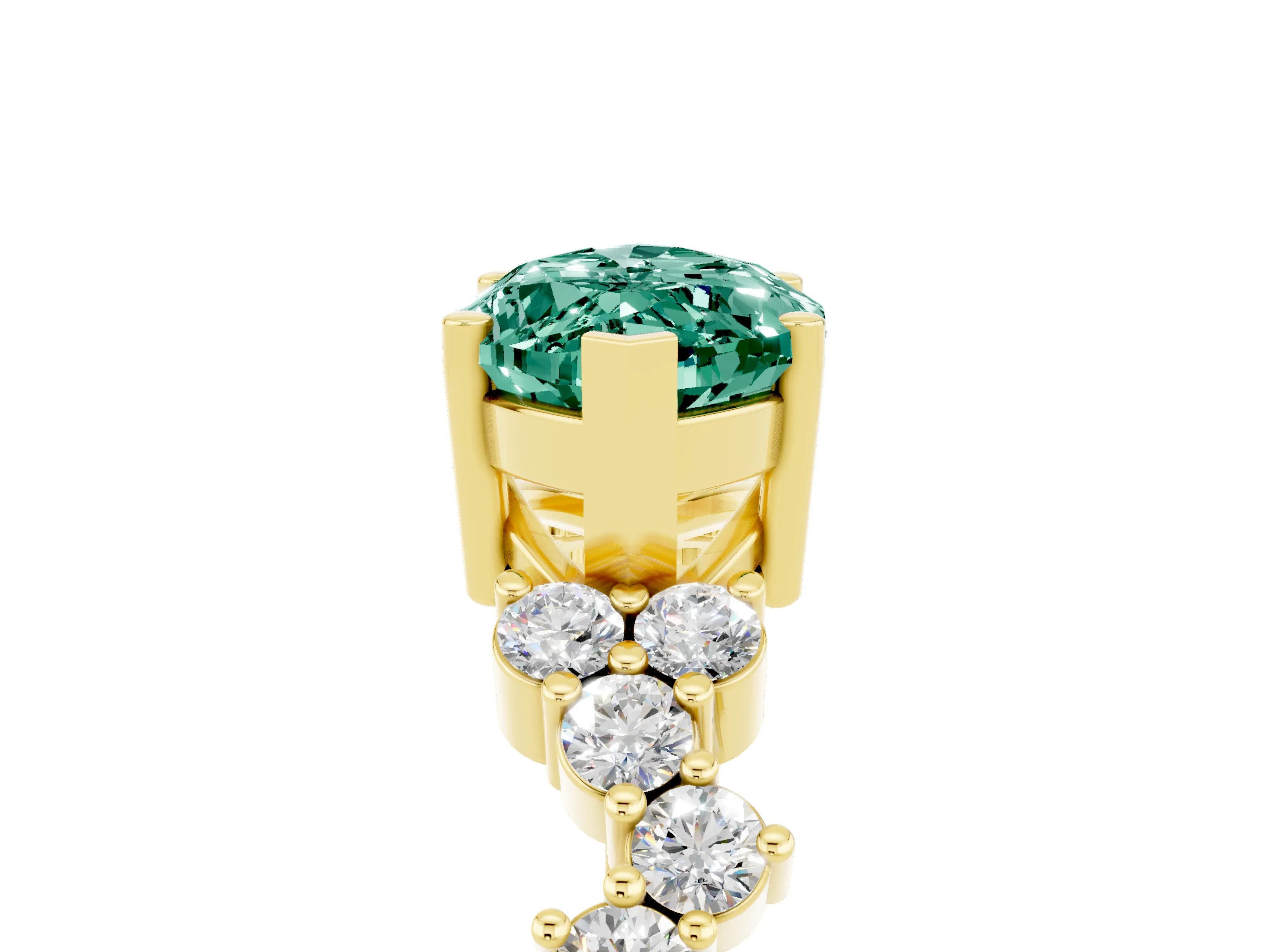Yellow gold Marquise Cut Diamond Cluster Pavé Band with Four-Prong Setting_5
