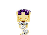 Yellow gold Marquise Cut Diamond Cluster Pavé Band with Four-Prong Setting_5