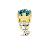 Yellow gold Marquise Cut Diamond Cluster Pavé Band with Four-Prong Setting_5