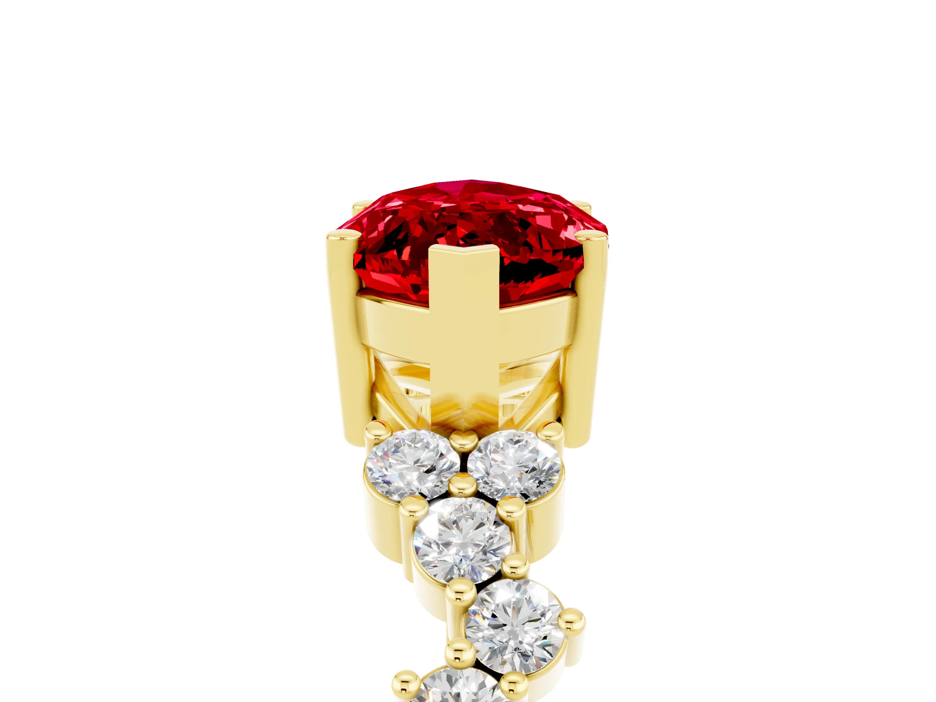 Yellow gold Marquise Cut Diamond Cluster Pavé Band with Four-Prong Setting_5