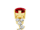 Yellow gold Marquise Cut Diamond Cluster Pavé Band with Four-Prong Setting_5