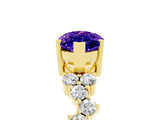 Yellow gold Marquise Cut Diamond Cluster Pavé Band with Four-Prong Setting_5