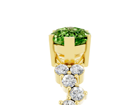 Yellow gold Marquise Cut Diamond Cluster Pavé Band with Four-Prong Setting_5