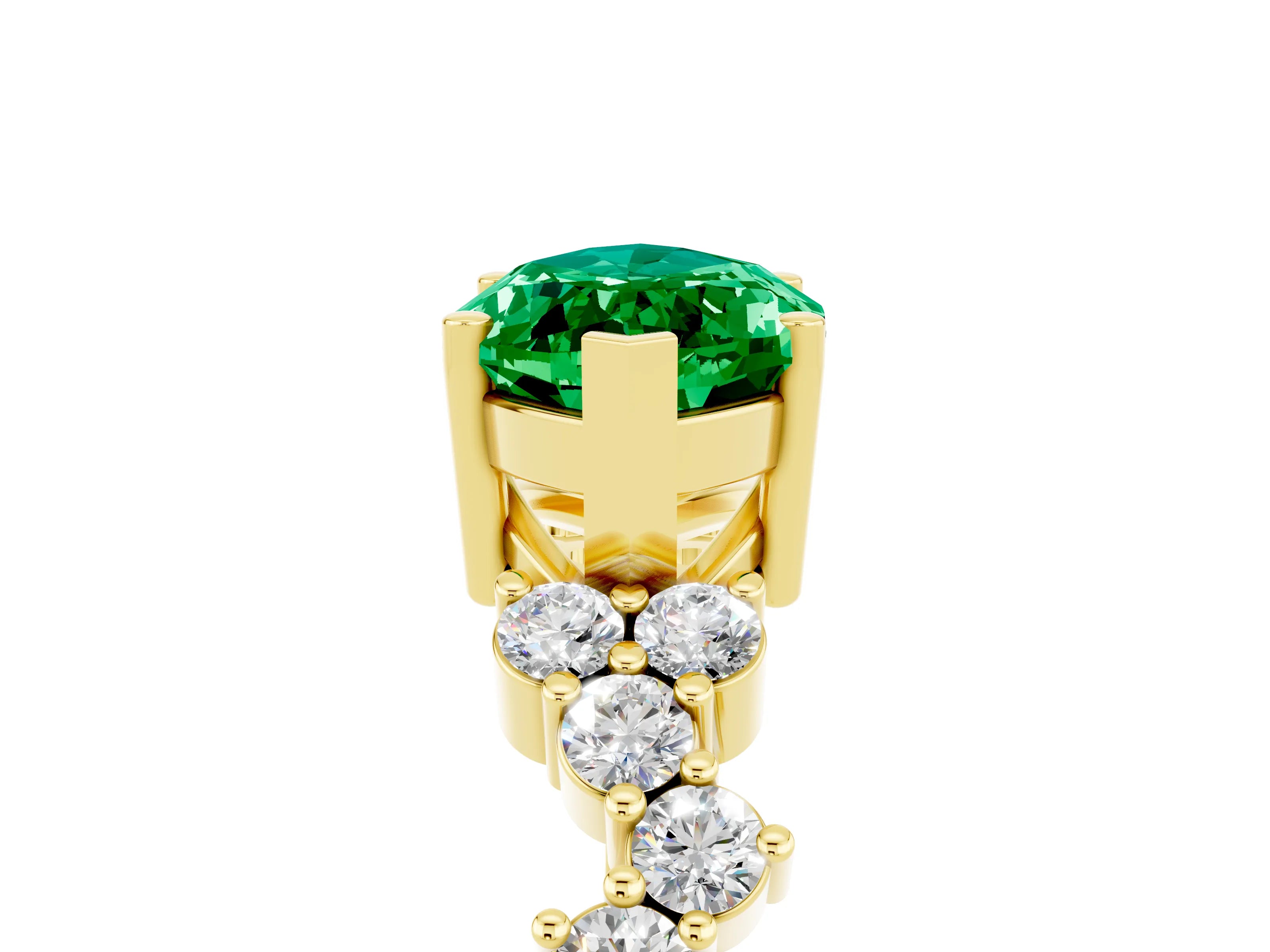 Yellow gold Marquise Cut Diamond Cluster Pavé Band with Four-Prong Setting_5