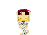 Yellow gold Marquise Cut Diamond Cluster Pavé Band with Four-Prong Setting_5