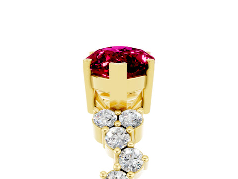 Yellow gold Marquise Cut Diamond Cluster Pavé Band with Four-Prong Setting_5
