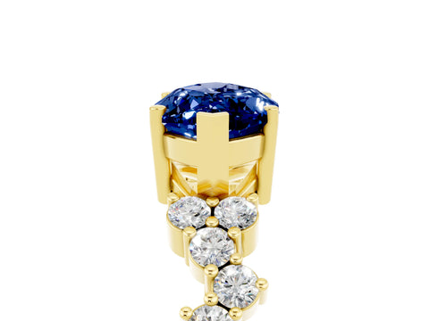 Yellow gold Marquise Cut Diamond Cluster Pavé Band with Four-Prong Setting_5