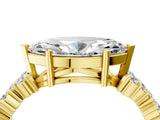 Yellow gold Marquise Cut Diamond Cluster Pavé Band with Four-Prong Setting_7