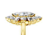 Yellow gold Marquise Cut Diamond Cluster Ring with Round and Baguette Stones, Split Shank Band, Prong Setting_20