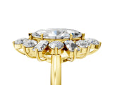 Yellow gold Marquise Cut Diamond Cluster Ring with Round and Baguette Stones, Split Shank Band, Prong Setting_8