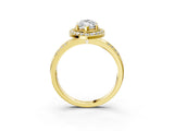 Yellow gold Marquise Cut Diamond Double Halo Ring with Split Shank and Four-Prong Setting_6